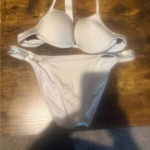 Victoria's Secret White Bikini with Rhinestone Accent